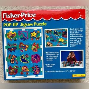 Vintage Fisher-Price POP-UP Jigsaw Puzzle - Under the Sea / Fish - NEW SEALED
